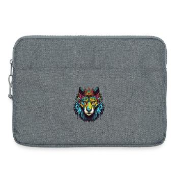 Wolf Comic Krone - Laptoptasche 15" - Grau meliert - Vorne