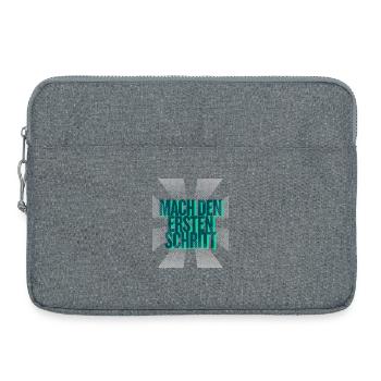 Mach den ersten Schritt – Mut Statement - Laptoptasche 15" - Grau meliert - Vorne