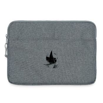 Segelschiff Skizze - Laptoptasche 15" - Grau meliert - Vorne