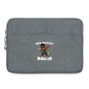 Six Seven Bruh Dabbing Juneteenth Boy Afro Boys - Laptop bag 15" - heather grey - Front