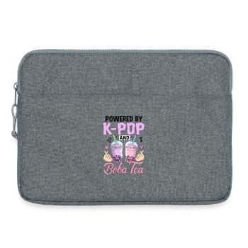 Powered By K Pop And Boba Tea - Laptop bag 15" - heather grey - Front
