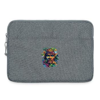 Tiki Tropical Mask Couleurs néon - Sacoche pour ordinateur portable 15 pouces - gris chiné - Devant