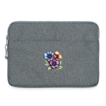 Trio des Fleurs Colorées - Sacoche pour ordinateur portable 15 pouces - gris chiné - Devant