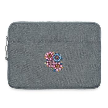 Motif de fleurs en tourbillon de fleurs - Sacoche pour ordinateur portable 15 pouces - gris chiné - Devant