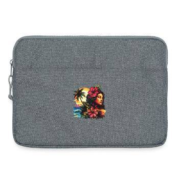 Tropen Frau Hibiskus Strand - Laptoptasche 15" - Grau meliert - Vorne