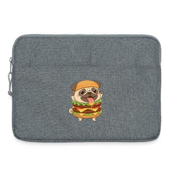 Mignon chien carlin Fast-food Cheeseburger - Sacoche pour ordinateur portable 15 pouces - gris chiné - Devant