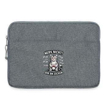 Nerv nicht bin am Zocken Gamer Katze Design - Laptoptasche 15" - Grau meliert - Vorne