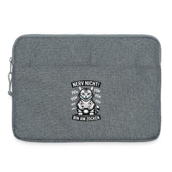Nerv nicht bin am Zocken Gamer Katze Design - Laptoptasche 15" - Grau meliert - Vorne