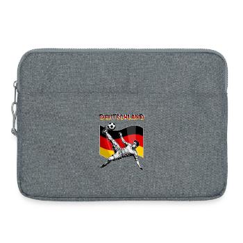 Football Allemagne Drapeau Vue de pied aérien - Sacoche pour ordinateur portable 15 pouces - gris chiné - Devant