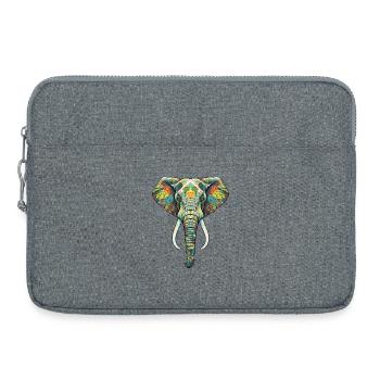 Colorful Flower Elephant - Laptop bag 15" - heather grey - Front