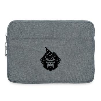 Singe capricieux avec un chapeau de fête - Sacoche pour ordinateur portable 15 pouces - gris chiné - Devant