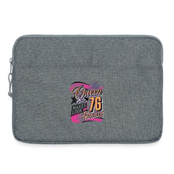 76. Geburtstag Queen - Laptoptasche 15" - Grau meliert - Vorne