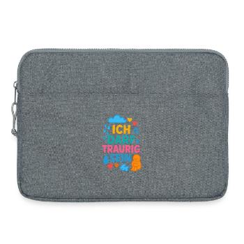 Ich darf traurig sein – Selbstfürsorge Achtsamkeit - Laptoptasche 15" - Grau meliert - Vorne