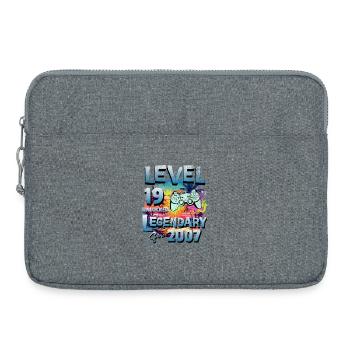 Level 19 years Unlocked since 2007 Birthday - Laptop bag 15" - heather grey - Front