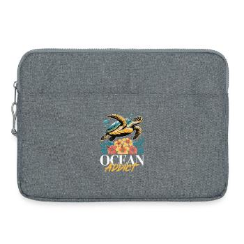 Meeresschildkröte Ozean Addict Design - Laptoptasche 15" - Grau meliert - Vorne