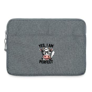  Yes I Am Perfect Lustige Kuh Mit Brille Und - Laptoptasche 15" - Grau meliert - Vorne