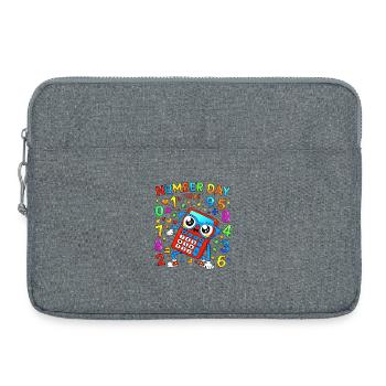 Zahlentag 2026 Taschenrechner Spaß - Laptoptasche 15" - Grau meliert - Vorne