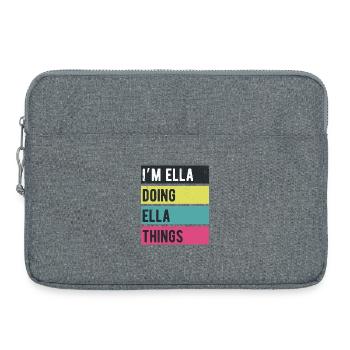 Ich bin Ella, die Ella-Dinge Retro-Farben machen - Laptoptasche 15" - Grau meliert - Vorne