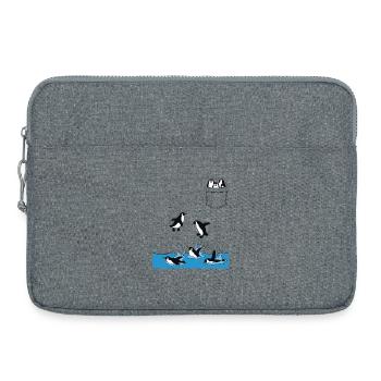 Penguin Jump Into The Water Pocket Design - Laptop bag 15" - heather grey - Front