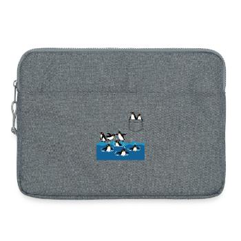 Penguin Jump Into The Water Pocket Design - Laptop bag 15" - heather grey - Front