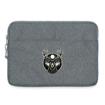 Forest Spirit – Hirsch im Woodcut Stil - Laptoptasche 15" - Grau meliert - Vorne