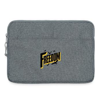 Freedom Bold Typography with Birds - Laptop bag 15" - heather grey - Front
