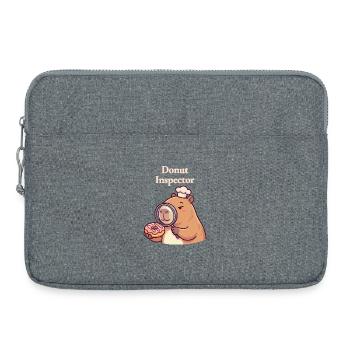 Capybara with Donut Funny Inspector Animal Motif - Laptop bag 15" - heather grey - Front
