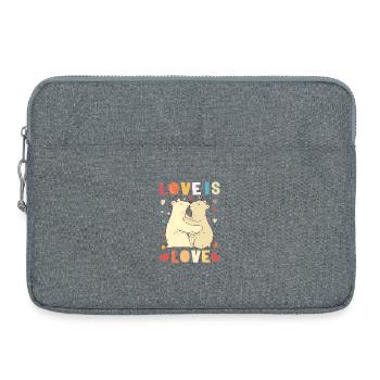 Love is Love: Vintage Bären Pride Design - Laptoptasche 15" - Grau meliert - Vorne