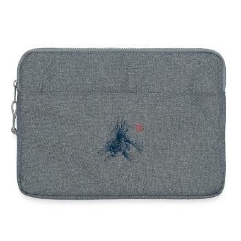 Poisson rouge avec tampon kanji - Sacoche pour ordinateur portable 15 pouces - gris chiné - Devant