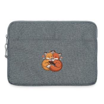 Zwei Füchse Umarmung - Laptoptasche 15" - Grau meliert - Vorne