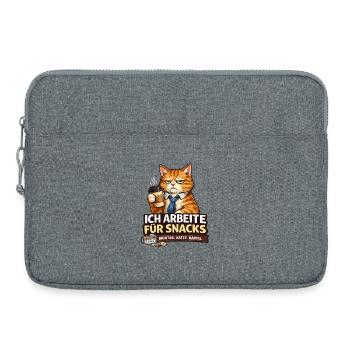 Je travaille pour Snacks – Office Cat - Sacoche pour ordinateur portable 15 pouces - gris chiné - Devant