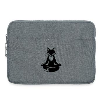 Zen renard méditant - Sacoche pour ordinateur portable 15 pouces - gris chiné - Devant