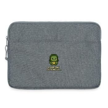 Téléchargez Mignon Dino Pixel - Sacoche pour ordinateur portable 15 pouces - gris chiné - Devant
