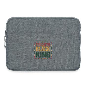 Roi noir instruit | Citation de l’Afro Pride | Noir - Sacoche pour ordinateur portable 15 pouces - gris chiné - Devant