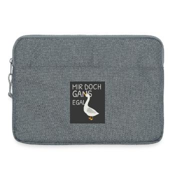 Je m’en fiche – Oie drôle - Sacoche pour ordinateur portable 15 pouces - gris chiné - Devant