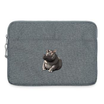 Stiller Hippo Cartoonstil - Laptoptasche 15" - Grau meliert - Vorne
