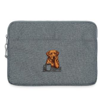 Vrai Foxred Labrador Café Râleur du matin - Sacoche pour ordinateur portable 15 pouces - gris chiné - Devant