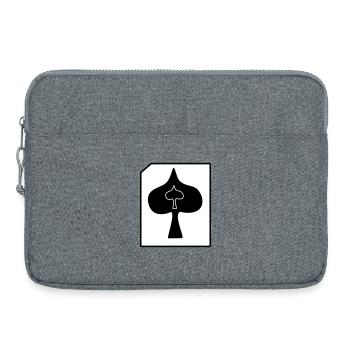Stilisierte_Spielkarte_Pik - Laptop bag 15" - heather grey - Front