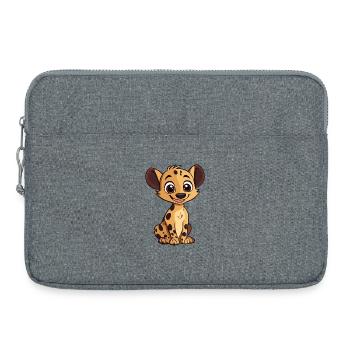 Kuscheliges Hyänenjunges Cartoon - Laptoptasche 15" - Grau meliert - Vorne