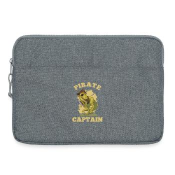 T-Rex Pirate – Capitaine Dinosaure Drôle - Sacoche pour ordinateur portable 15 pouces - gris chiné - Devant