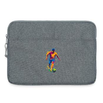 Farbspritzer Fußballheld - Laptoptasche 15" - Grau meliert - Vorne