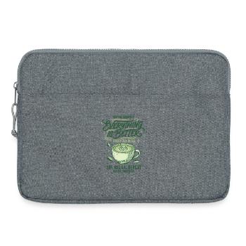 Matcha Moments Everything Is Better Green Tea - Laptoptasche 15" - Grau meliert - Vorne