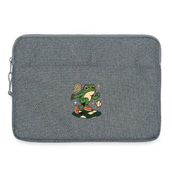Tennis de grenouille sur le court - Sacoche pour ordinateur portable 15 pouces - gris chiné - Devant
