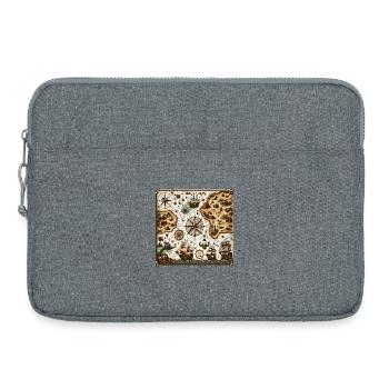 Pirate Sea: Antiquarian Map Art - Laptop bag 15" - heather grey - Front