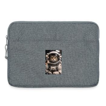 Space cat in astronaut suit - Laptop bag 15" - heather grey - Front