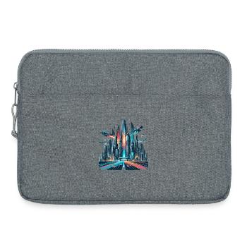 Neon city of the future - Laptop bag 15" - heather grey - Front