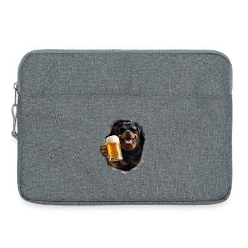 Bière Rottweiler - Sacoche pour ordinateur portable 15 pouces - gris chiné - Devant