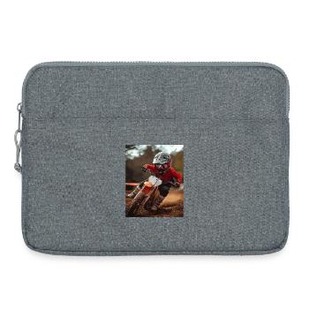 Motocross-Rasender im roten Anzug - Laptoptasche 15" - Grau meliert - Vorne