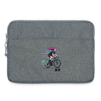 Neon-Sprint-Radfahrer - Laptoptasche 15" - Grau meliert - Vorne