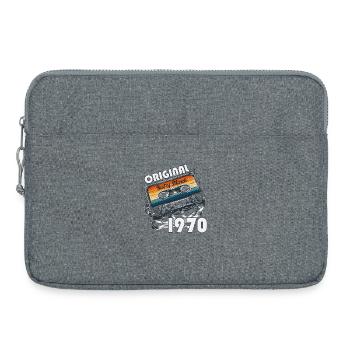 Cadeau du 56e anniversaire Mari Femme Mars 1970 - Sacoche pour ordinateur portable 15 pouces - gris chiné - Devant